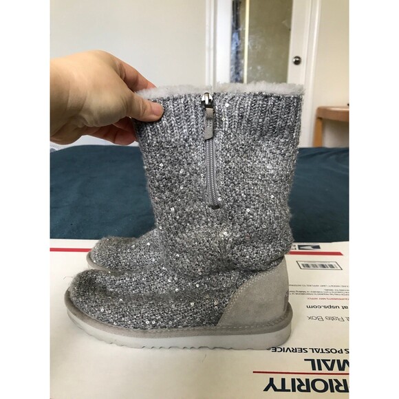 UGG Australia gray kids Sequin Boots 1104669K size 3 eu35 - Picture 3 of 10